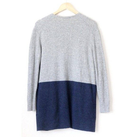 Madewell Ryder Coziest Yarn Alpaca Wool Gray Navy Long Duster Cardigan Size XXS - Picture 3 of 6